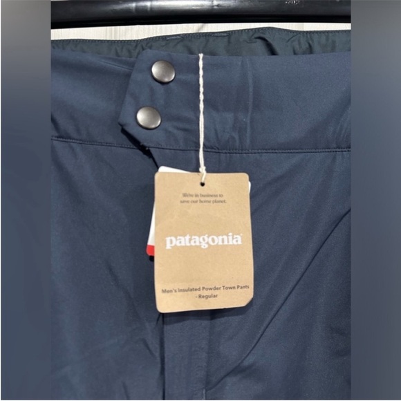 Patagonia Men's Small Insulated Powder Town Snow Ski Snowboard Pants Blue NWT - Picture 5 of 9